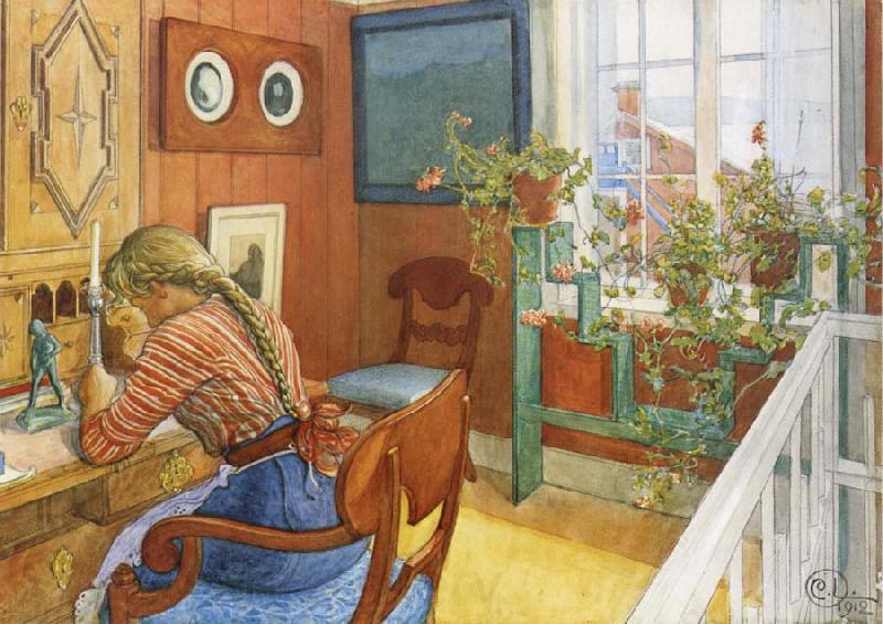 Carl Larsson Writing Letters Spain oil painting art